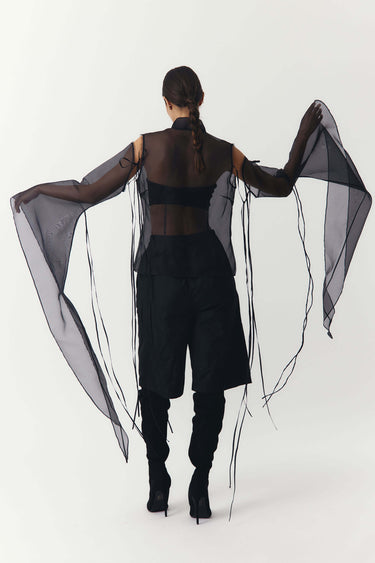 Sword Shirt - Detachable Sleeve Cami - Silk