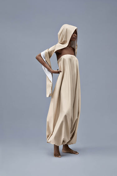 Beige Convertible Hareem Jumpsuit Trouser