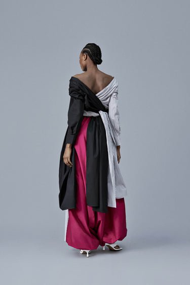 Black One Sleeve Multiway Wrap Shirt