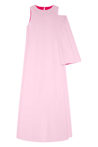Pink Cotton One Sleeve Dress A Line Cape