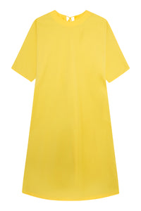 Yellow Cotton Kaftan Dress With Pockets Contrast Lining
