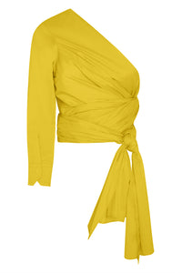 Yellow One Sleeve Multiway Wrap Shirt