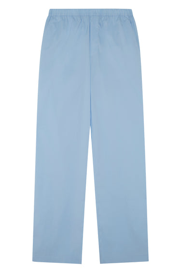 Sky Blue Wide Leg Cotton Trousers